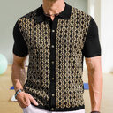 Summer Tencel Short-sleeved Sweater Lapel Jacquard Cardigan