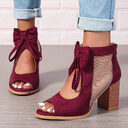 Platform Chunky High Heels Women's Sandals Bow Decoration