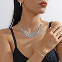 Claw Chain Necklace Bracelet Earrings Four-piece Ring Set