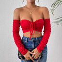 Night Club Style Slimming Waist Drawstring Long-sleeved Vest