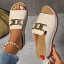 Ins Chain Wedges Sandals Summer Fashion Platform Peep-toed
