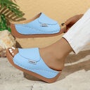 Summer Wedge Slides Slippers Fashion Fish Mouth Thick