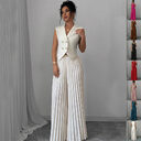 Summer Sleeveless Suit Fashion Lapel Button Vest Top