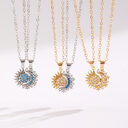 2pcs Necklace Sun And Moon Magnetic Pendant Clavicle