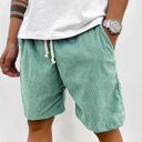 Men's Corduroy Shorts With Drawstring Fashion Casual Pockets