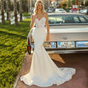 White Simple Trip Shoot Fishtail Bridal Tube Top