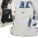 Oxford Cloth Stitching Women'S Backpack Anti-Theft Back Zipper