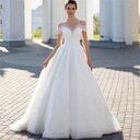 Off-shoulder Light Wedding Dress Bridal Main Yarn Lace