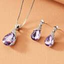 Bridal Jewelry Peacock Gem Necklace Earrings