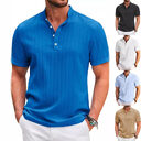Summer Stand Collar Buttons Short Sleeve T-shirt Solid