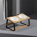 Ceramic Double Bowl Pet Water Feeding Protect Cervical