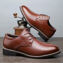 Plus Size Business Formal Wear Black Leather Shoes