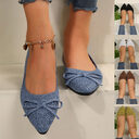 Bow Knitted Loafers Ins Fashion Pointed-toed Flats Shoes