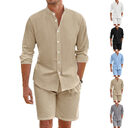 Summer Short Shirt Suit Fashion Lapel Button Down