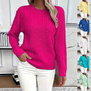 Ins Twist Round Neck Pullover Sweater Fashion Solid