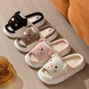 Cute Piggy Slippers Open Toe Linen Home Slipper