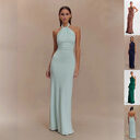 Ins Bodycon Halter Dress Sexy Backless Slim Fit