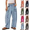 Y2K Black Striped Wide-leg Pants With Pockets Fashion
