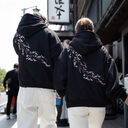 European And American Autumn Winter Cherry Blossom Hooded