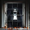 3D Holiday Halloween Horror Witch Window Cover Family