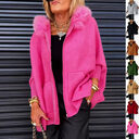 Ins Plush Hooded Cardigan Fashion Warm Pockets Zip-up