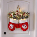 Christmas Garland Creative Glove Shaped Simulated Flower Wreath
