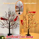 Lighted Mini Birch Tree Light LED Cardinals Christmas