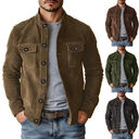 Vintage Single-breasted Jacket Men's Casual Motorcycle Faux Suede