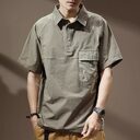 Mens Summer Retro Lapel Trendy T-Shirt
