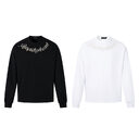 Beaded Letter Pearl Heavyweight Crewneck Hoodie For Couples