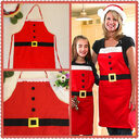 Red Merry Christmas Apron For Women Girls Cake