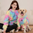 Pet Hoodie Tie Dye Rabbit Fur Rainbow-colored Dog