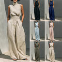 Casual Sleeveless Suit Summer Stand-up Collar Pullover Top
