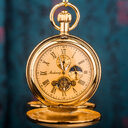 Pure Copper Double-Opening Flip-Top Mechanical Pocket Watch Sun