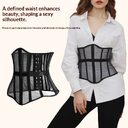 Breathable Hollowed-Out Waist-Cinching Bondage Belt Fashionable Mesh Fishbone