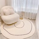 Cashmere-look Cream-colored Round Rug Minimalist Style