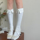Magazine-style Vintage Girl-style Mid-calf Pile-up Socks