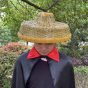 Flat-top Waterproof Bamboo Woven Hat For Fishermen