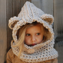 Baby Girls Hats Handmade Kids Winter Wrap Bear