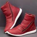 Plus size boots Martin women's leather