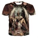 T-Shirts Casual Tee-Tops Short-Sleeve Skull Fashion Streetwear Male