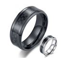 Black Carbon Fiber Inlay Men's Wedding Brand Ring