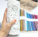 Holes Big Capacity Pencil Case School Canvas Roll