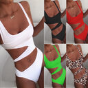 Solid color one-piece swimsuit bikini