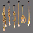 Hemp rope chandelier bar personality creative single head