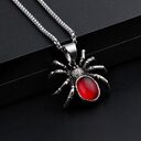 Mens Punk Vintage Retro Black Widow Spider Pendant