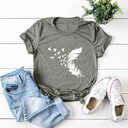 Summer Plus Size Women Clothing New Feather Print