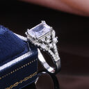 Luxury Silver Color AAA Princess Cut Square Crystal