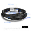 Bracelets & Bangles Men Stainless Steel Leather Braided