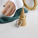 S925 Rings Ins Minimalist Irregular Wavy Glossy Ring